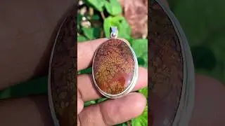 Plume Agate Pendant Sterling Silver 925 Measurement 39x30x7,5 mm #cabochon #pendant #crystals #gift