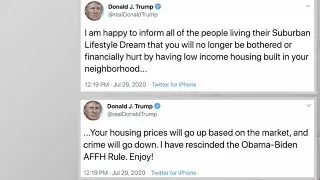 President Trump rescinding Obama Era Fair Housing rule stokes racism accusations
