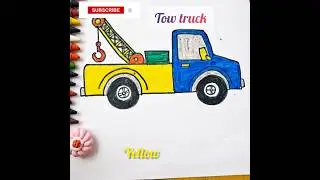 Tow TRUCK drawing painting and colouring for kids #stepbystepcolouring#art#easydrawing#easycolouring