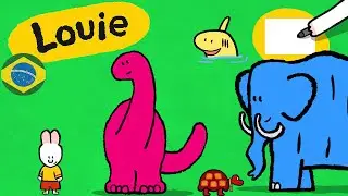 Louie, desenhe me 🎨 ✐ Louie, desenhe me animais pré-históricos ✐ | Desenhos animados para crianças