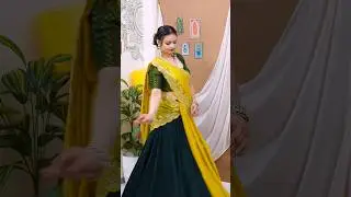 Saree Drape on Skirt ✨🌺 Rajasthani Inspired Look #beautynstyle #saree #draping #teej #sareedraping