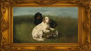 Elegant Hunting Dogs in Nature &ndash; 4K Vintage Frame TV Art | Relaxing Dog Painting for Wall Display