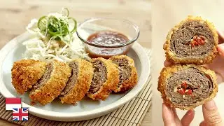 Resep LAYERED BEEF KATSU: 100% Bahan Lokal! [Daging Sapi Gulung Goreng Jepang]