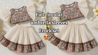 Beautiful Top with Umbrella Sleeves and skirt for baby girls||Baby Dress ||Baby Frock 