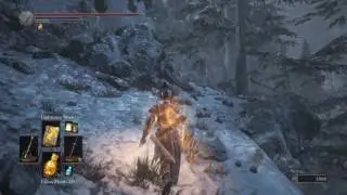 DARK SOULS&trade; III - Ashes of Ariandel, Snowy Mountain Pass run to second tree shortcut and chapel