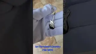 Silver Handmade guitar keychain
