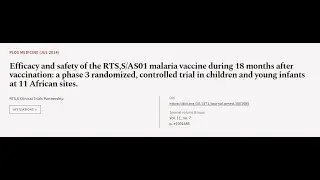 Efficacy and safety of the RTS,S/AS01 malaria vaccine during 18 months after vaccinat... | RTCL.TV