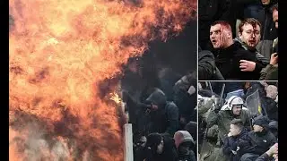 Petrol bomb explodes amid bloody clashes ahead of Ajax vs AEK Athens