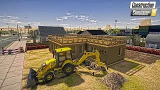 Construction Simulator 2 Garaj İçin Beton Yol Döküyor ve Evin İlk Katının Duvarlarını Tamamlıyoruz
