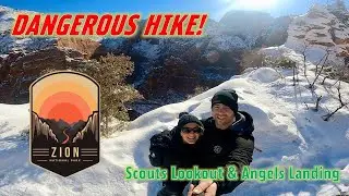 The Most Dangerous Hike in Winter?!? Angels Landing and Scout Lookout in the snow.