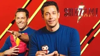 Zachary Levi sees his SHAZAM! Toys for the first time! | @dckids