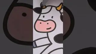 Coloring a Cow Jumping Over the Moon 🌙 #coloring #art #drawing