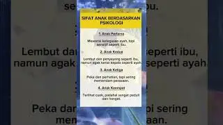 SIFAT ANAK BERDASARKAN PSIKOLOG #quotes #katahatimotivasi #catatanmotivasi #trending