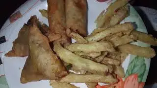 Crispy Vegetable Macaroni Samosa, Potato Veg Rolls & Fries | Crunchy Street Food ASMR