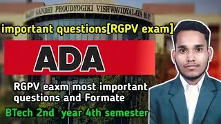 ADA** important question for RGPV exam (July 2025)#B tech 2nd year 4 semester&hellip;.
