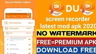 DU screen recorder latest mod apk|DU screen recorder premium mod apk 2020|No Watermark+Free Download
