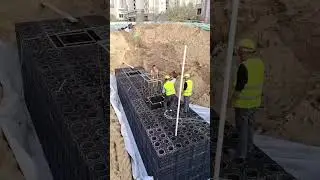 Site construction of rainwater harvesting system, made by China.#buildingmaterials#aqua