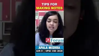 TIPS FOR MAKING NOTES | Apala Mishra | AIR-9 | UPSC CSE 2020 | #shorts