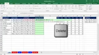 Excel Magic Trick 1266: NETWORKDAYS.INTL: Each Employee has Different Weekend Schedule?