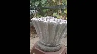 ВАЗА ИЗ ТРЯПКИ И ЦЕМЕНТА#садоваяваза#изцемента