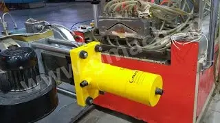 Gmach Screen changing process of the plate type screen changer for PVC profile extrusion line