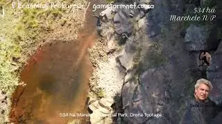 534 ha inside Marekele National Park. Drone footage recovered from crashed drone. Game farm for sale