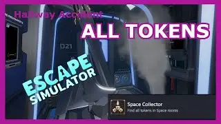 Hallway Accident Playthrough and ALL TOKENS | Adrift In Space | Escape Simulator