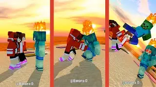 Cool Zombie Team vs Fake JJ x Fake JJ sister Bad Player Team in Beach Fly Kick Battle #minecraft