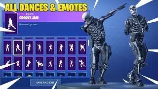 SKULL TROOPER SKIN SHOWCASE WITH ALL FORTNITE DANCES & NEW EMOTES!