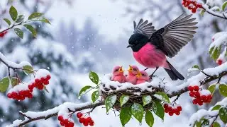 Winter Ambience Bird Sounds & Piano 🎹 Relaxing Music for Stress Relief & Deep Relaxation