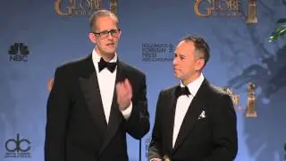 Pete Docter & Jonas Rivera: Golden Globe Awards Backstage Interview (2016) | ScreenSlam