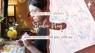 Artist Diaries - Making Clay Pins, Sketching, New Products - Chill Sticker Shop Studio Vlog