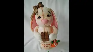 164 - Pote decorado com  biscuit - Coelho  - 4 - Pintura #Pascoa #biscuit  #polycol #fiqueemcasa