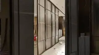 Metal Partition with Stone-Textured Glass&mdash;Elegant Space Solution