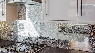 Large IceCracked Glass Splashback by Creoglass Design Modern Kitchen Glass Splashbacks 01923 819 684