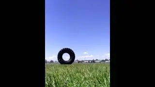 Tractor tire parkour roll