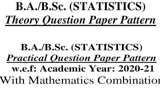 BA/B.SC statistics model paper (question paper pattern) |BA /B.SC practicals paper pattern OU