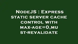 NodeJS : Express static server cache control with max-age=0,must-revalidate