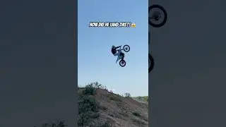 Dirt bike rider attempts INSANE one handed stunt! 🤯