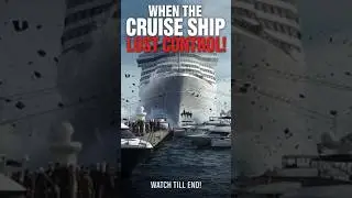 Caught on Camera: Huge Passenger Ship Crashes Into Port in Real Time Disaster ⚠ #shorts #ytshorts