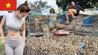 Full Video: Ducks Rush from Train to Boat & Truck &ndash; Smart Feeding System in Vietnam Farm Life 🦆🚛⛵🚂🌾