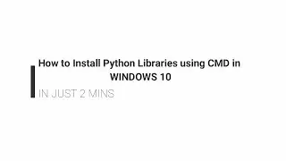 How To Download and Install Python library using PIP Command
