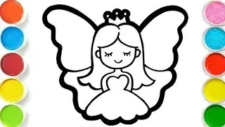 Cute Fairy princess drawing for kids, painting & coloring For kids, Toddlers | Let's draw together