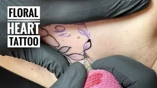 Floral heart tattoo | Time Lapse