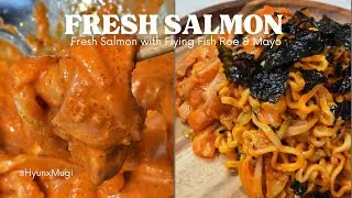 [ kitchen ] 생연어 날치알마요 : Fresh Salmon with Flying Fish Roe & Mayo
