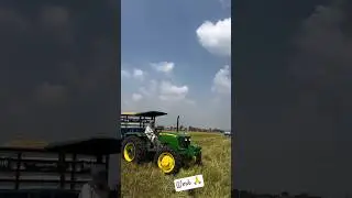 John deere 5210 tractor with fully loaded trolley of paddy 🔥#ford #gentlejattz for new videos