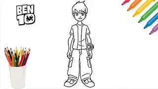 How to color Ben Ten | Markers and pencil color| Ben Ten Coloring | Tutorial #benten