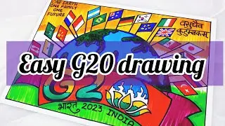 Poster on G20 / G20 Drawing / G20 India Logo Drawing / One Earth One Family One Future /Chart on G20