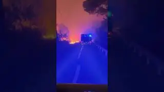 A firefighter shows the extent of the fire damage in Aude from the ground. 😢