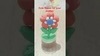 DIY Clay Flower for Mother 🌸 | Goodness Day Gift Idea | Tiny Artova #flowercraft #shorts